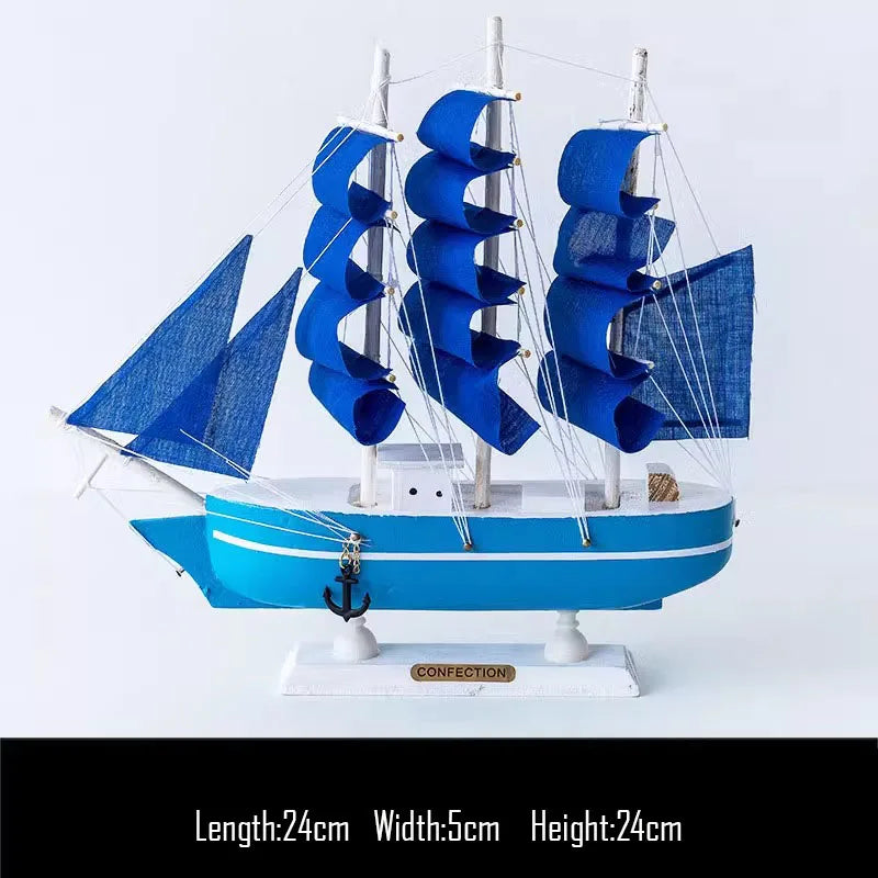 Barco Pirata Decorativo em Madeira Artesanal – Navio Náutico para Decoração de Casa e Escritório