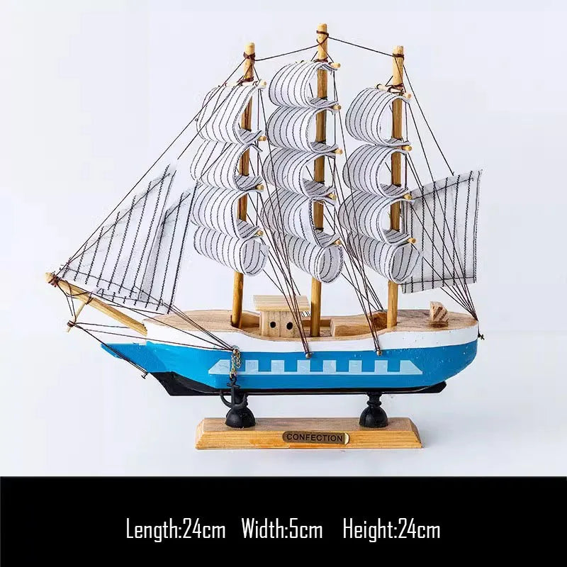 Barco Pirata Decorativo em Madeira Artesanal – Navio Náutico para Decoração de Casa e Escritório