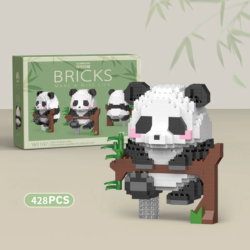 Mini Panda Chinês em Blocos de Montar – Brinquedo Educativo DIY Criativo para Crianças e Colecionadores