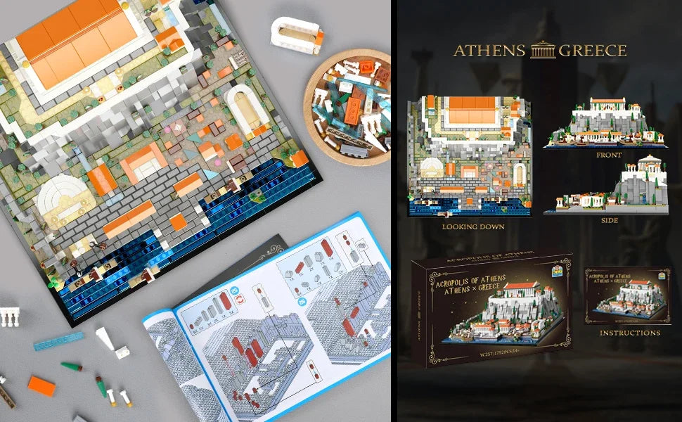 Mini Bloques Acrópolis de Atenas 1752 Piezas – Modelo Educativo de Construcción en Micro Bloques para Decoración y Regalo
