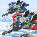 Avião RC de Combate em Espuma EPP 2.4GHz com Luzes LED – Controle Remoto para Crianças e Iniciantes