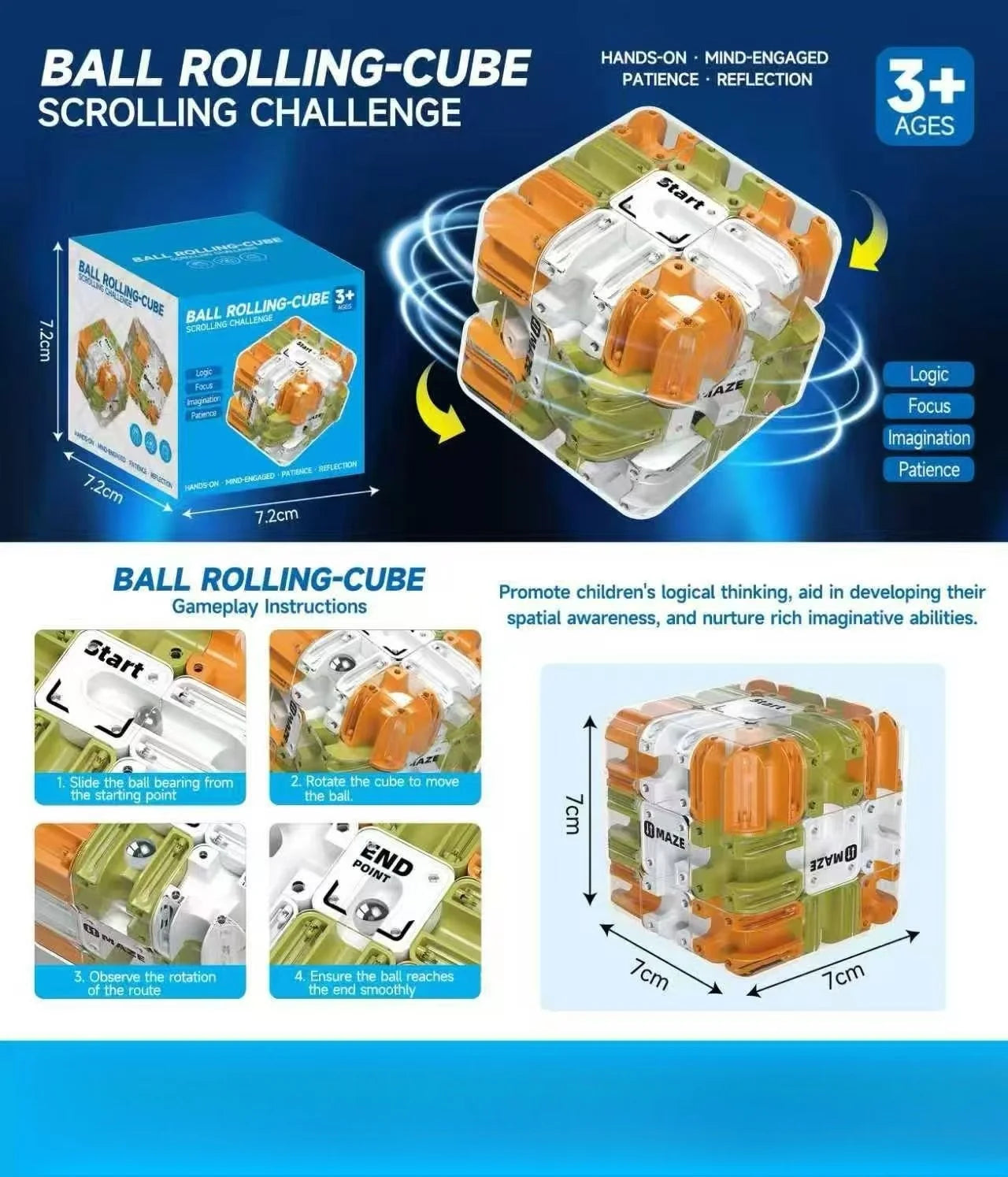 Puzzle Labirinto 3D Bola de Gravidade – Quebra‑Cabeça Tridimensional Antiestresse para Adultos e Adolescentes