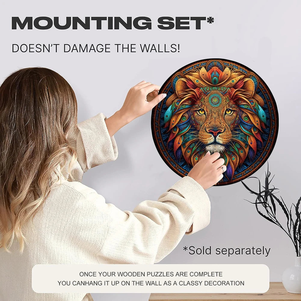 Puzzle de Madera Mandala León 3D – Rompecabezas Educativo Creativo