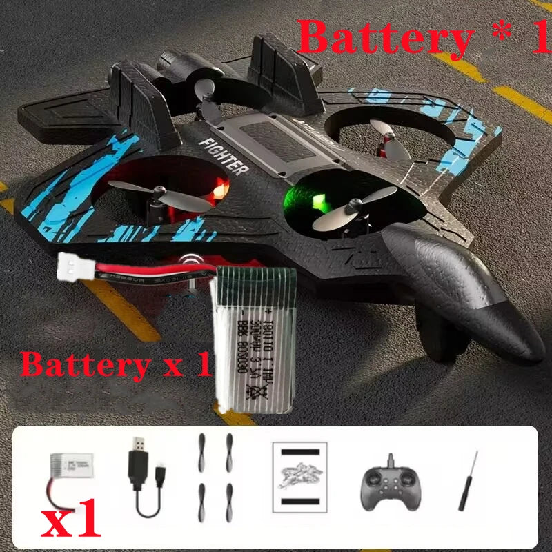 Avião RC de Combate em Espuma EPP 2.4GHz com Luzes LED – Controle Remoto para Crianças e Iniciantes