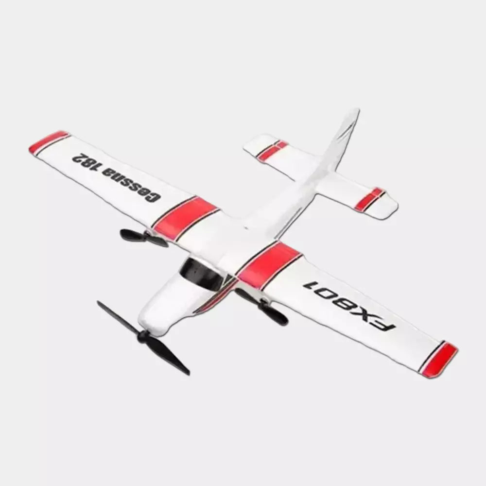 Avião de Controle Remoto em Espuma EPP 2.4GHz 2 Canais – Aeromodelo Asa Fixa Branco e Vermelho para Iniciantes