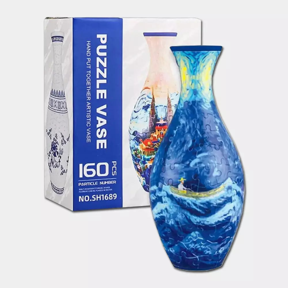 Vaso Decorativo 3D em Puzzle com 160 Peças – Montagem Criativa DIY para Decoração e Presentes