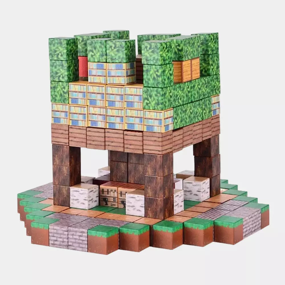 Blocos Magnéticos de Construção 500 Peças DIY – Mini Mundo Magnético Educativo para Crianças e Adultos