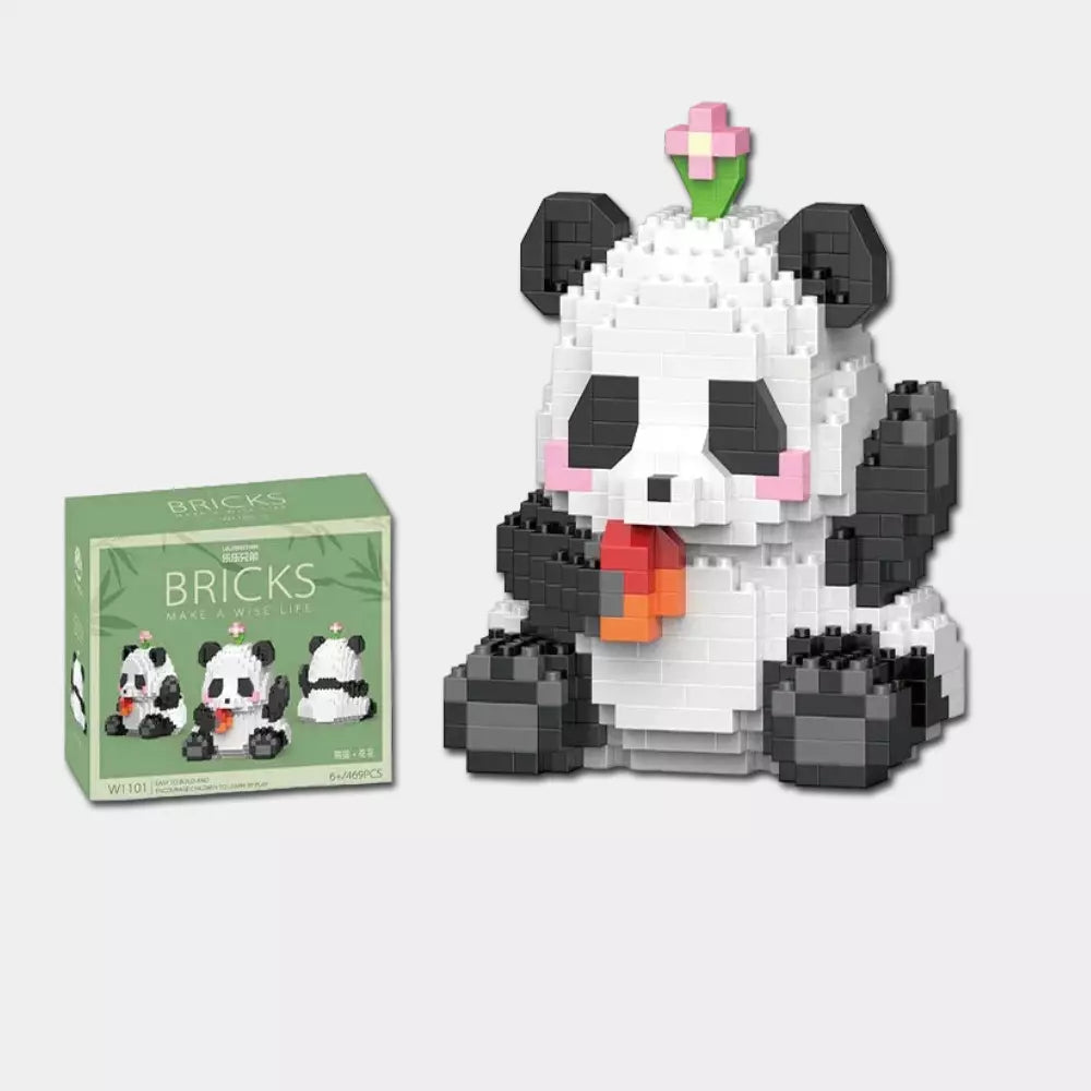 Mini Panda Chinês em Blocos de Montar – Brinquedo Educativo DIY Criativo para Crianças e Colecionadores