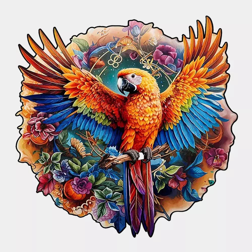 Rompecabezas de Madera Loro 3D Irregular – Puzzle Animal Educativo y Decorativo