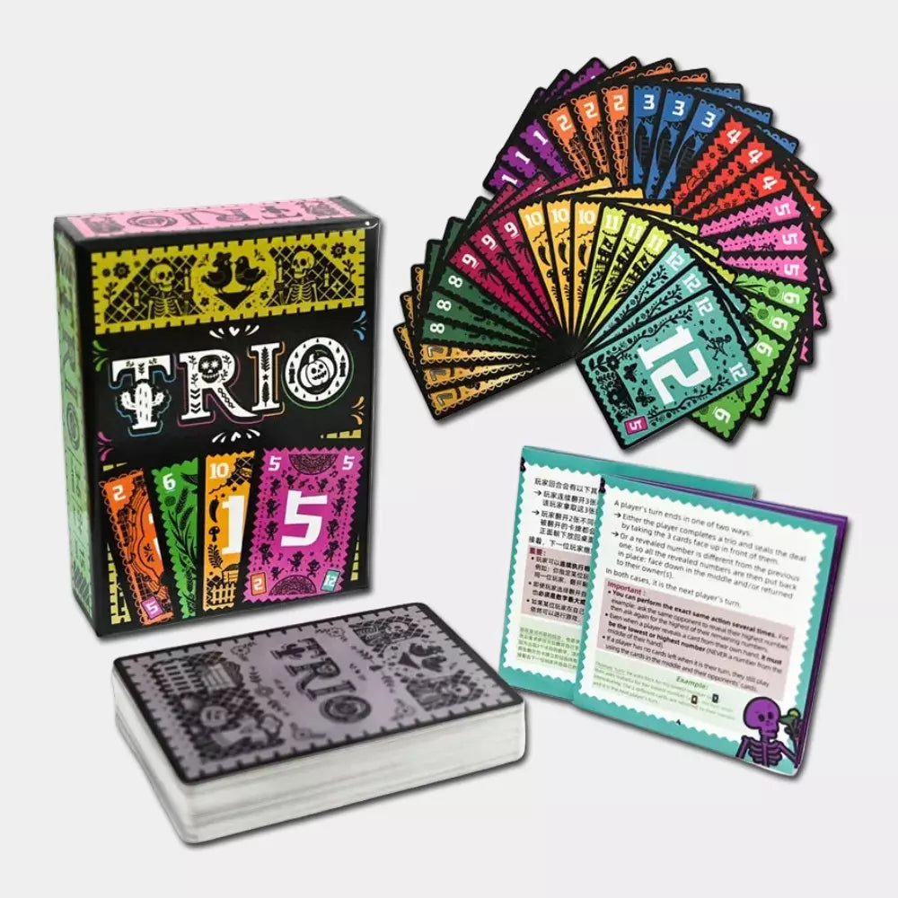 Trio – Jogo de Cartas Estratégico para Família e Amigos | 3 a 6 Jogadores | Jogo de Festa e Noite de Jogos