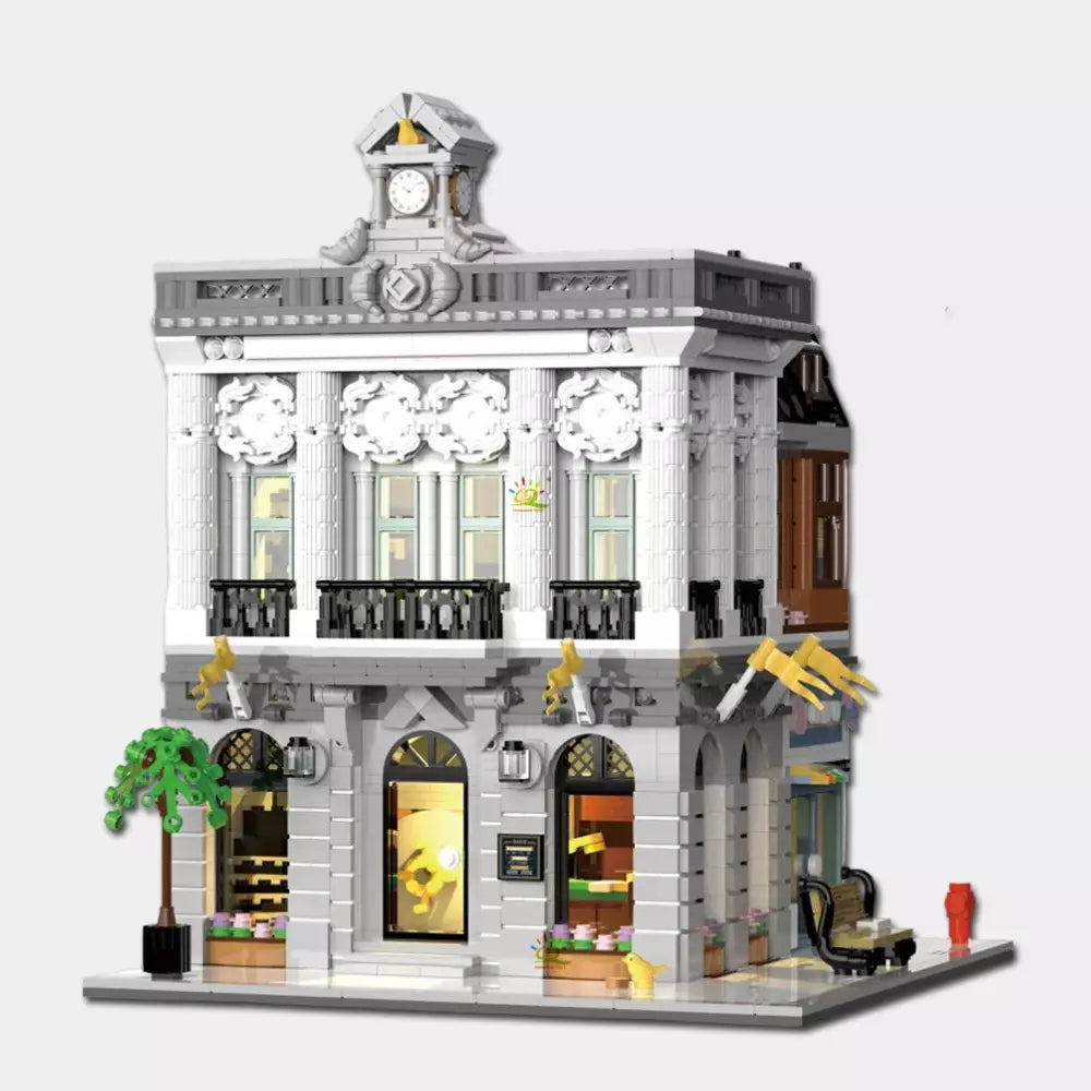 Blocos de Montar Micro Arquitetura Cafeteria Urbana HUIQIBAO – Loja de Café Estilo Cidade MOC em Mini Blocos ABS